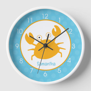 Orange Crab Crustaceancore Crabby Kinderzimmer Clo Uhr