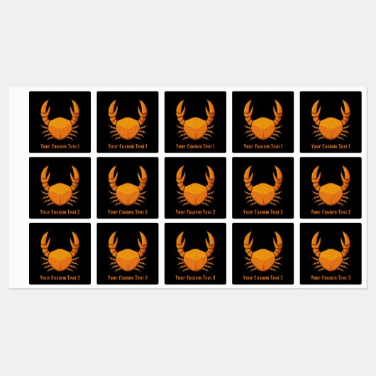 Orange Crab Etiketten (Blatt)