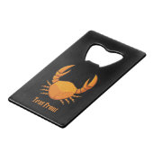 Orange Crab Geldbeutel Flaschenöffner (Vorderseite Schrägansicht)
