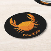 Orange Crab Runder Pappuntersetzer (Angewinkelt)