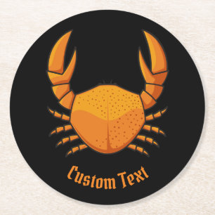 Orange Crab Runder Pappuntersetzer