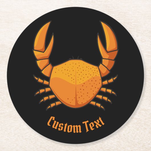 Orange Crab Runder Pappuntersetzer (Vorderseite)