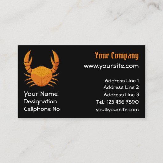 Orange Crab Visitenkarte (Vorderseite)