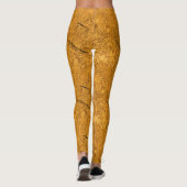 Orange Cracked Natural Rock Texture Initial Custom Leggings (Rückseite)