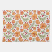 Orange, Cranberry und Rosemary Holiday Wasserfarbe Geschirrtuch (Horizontal)