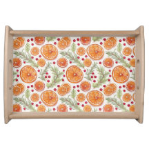 Orange, Cranberry und Rosemary Holiday Wasserfarbe