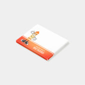 Orange Crayon Personalisiert Post-it Klebezettel (angewinkelt)