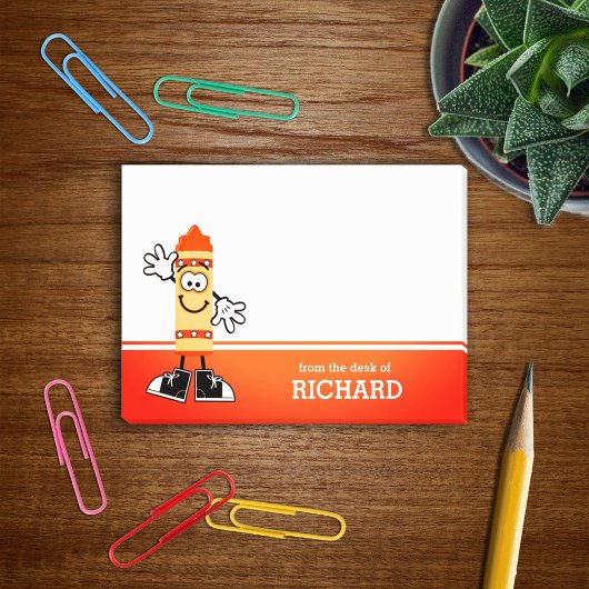 Orange Crayon Personalisiert Post-it Klebezettel