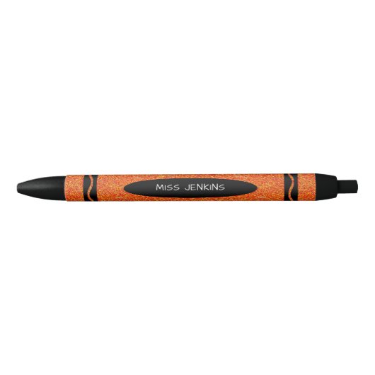 Orange Crayon Teacher Kugelschreiber (Vorderseite)