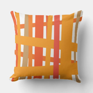 ORANGE CRAZY LINES DESIGN Retro Throw Kissen