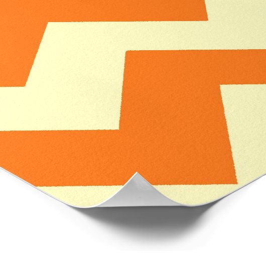 Orange Cream Citrus Zickzack ZigZag Streifen Gesch Poster (Ecke)