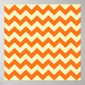 Orange Cream Citrus Zickzack ZigZag Streifen Gesch Poster (Vorne)