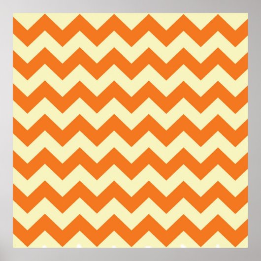 Orange Cream Citrus Zickzack ZigZag Streifen Gesch Poster (Vorne)