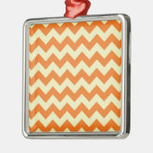 Orange Cream Citrus Zickzack ZigZag Streifen Gesch Silbernes Ornament (Links)