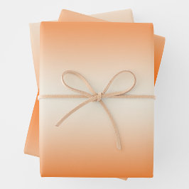 Orange & Cream Trendy & Elegant Gradient Geschenkpapier Set