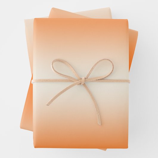 Orange & Cream Trendy & Elegant Gradient Geschenkpapier Set
