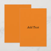 Orange Create Your Own Add Text Custom Dankeskarte (Vorne/Hinten)