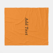 Orange Create Your Own Add Text Custom Fleecedecke (Vorderseite (Horizontal))