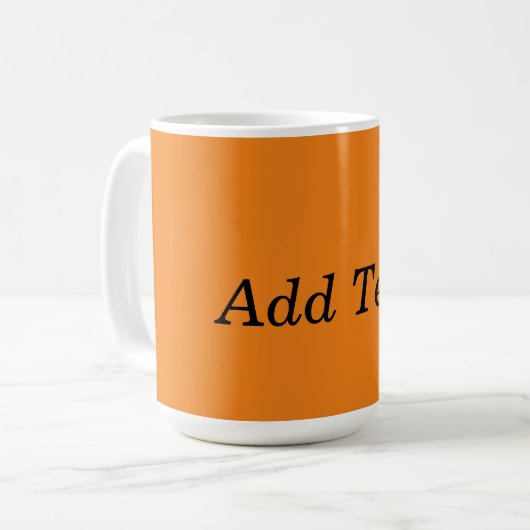 Orange Create your own Add Text Custom Kaffeetasse (Vorderseite Links)