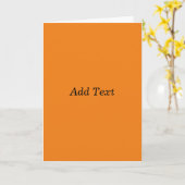 Orange Create Your Own Add Text Custom Karte (Gelbe Blume)