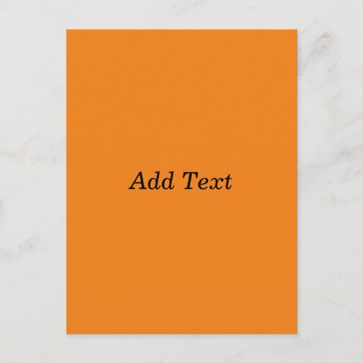 Orange Create your own Add Text Custom Postkarte (Vorderseite)