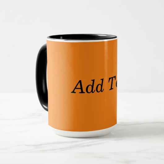 Orange Create Your Own Add Text Custom Tasse (Vorderseite Links)