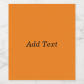 Orange Create your own Add Text Custom Weinetikett (Einzelnes Label)