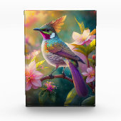 Orange Created Rainbow Jay Fantasy Bird Fotoblock (Vorderseite)