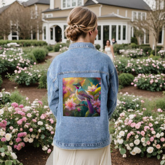 Orange Created Rainbow Jay Fantasy Bird Jeansjacke