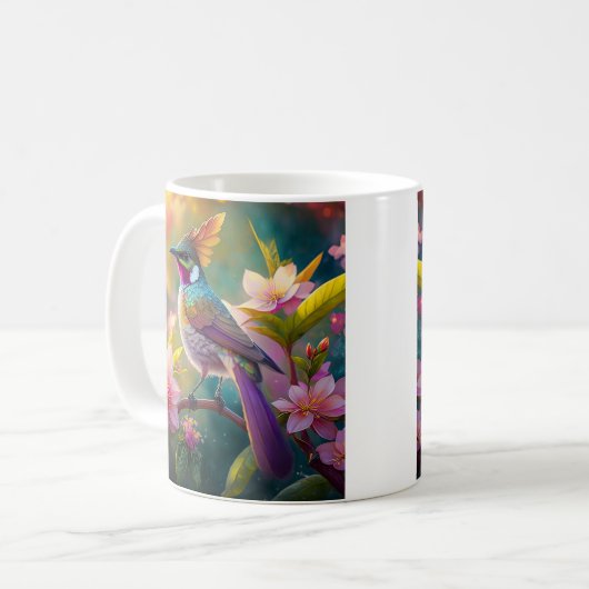 Orange Created Rainbow Jay Fantasy Bird Kaffeetasse (Vorderseite Links)