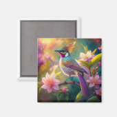 Orange Created Rainbow Jay Fantasy Bird Magnet (Vorderseite/Rückseite)