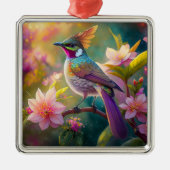 Orange Created Rainbow Jay Fantasy Bird Ornament Aus Metall (Vorne)