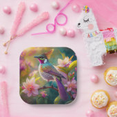 Orange Created Rainbow Jay Fantasy Bird Pappteller (Party)