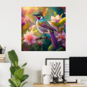 Orange Created Rainbow Jay Fantasy Bird Poster (Heimbüro)