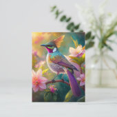 Orange Created Rainbow Jay Fantasy Bird Postkarte (Stehend Vorderseite)