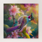 Orange Created Rainbow Jay Fantasy Bird Puzzle (Horizontal)