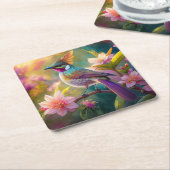 Orange Created Rainbow Jay Fantasy Bird Rechteckiger Pappuntersetzer (angewinkelt)