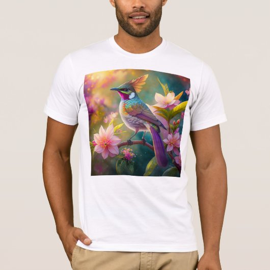 Orange Created Rainbow Jay Fantasy Bird T-Shirt (Vorderseite)