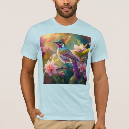 Orange Created Rainbow Jay Fantasy Bird T-Shirt (Vorderseite)