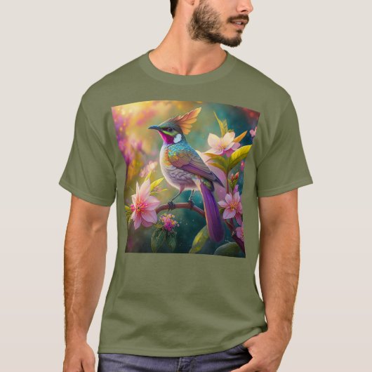 Orange Created Rainbow Jay Fantasy Bird T-Shirt (Vorderseite)
