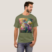 Orange Created Rainbow Jay Fantasy Bird T-Shirt (Vorne ganz)