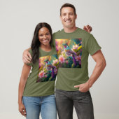 Orange Created Rainbow Jay Fantasy Bird T-Shirt (Unisex)