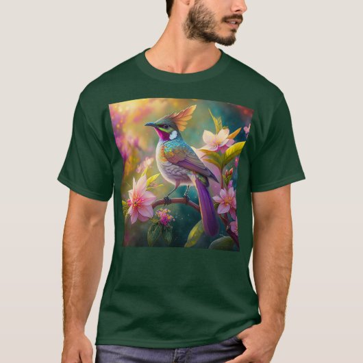 Orange Created Rainbow Jay Fantasy Bird T-Shirt (Vorderseite)