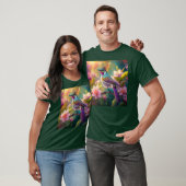 Orange Created Rainbow Jay Fantasy Bird T-Shirt (Unisex)