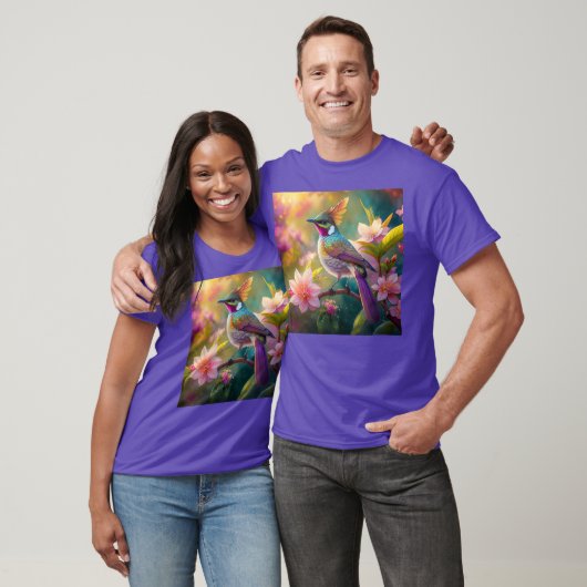 Orange Created Rainbow Jay Fantasy Bird T-Shirt (Unisex)