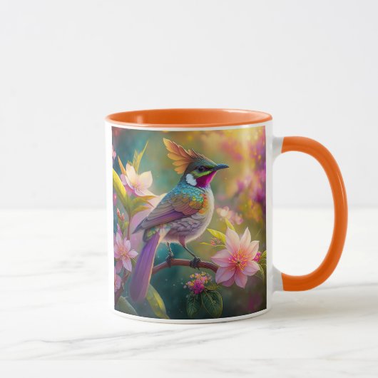 Orange Created Rainbow Jay Fantasy Bird Tasse (Rechts)