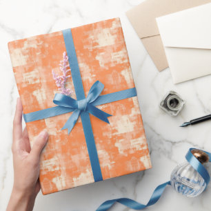 Orange & Creme Abstrakte Farbe Geschenkpapier
