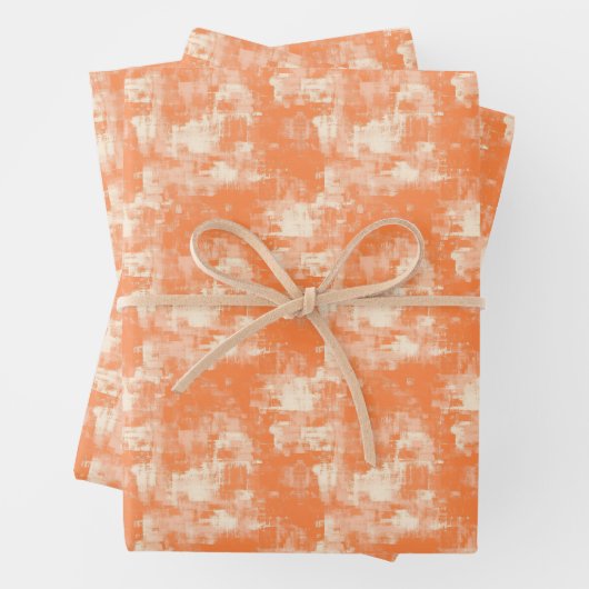 Orange & Creme Abstrakte Farbe Geschenkpapier Set (Beispiel)