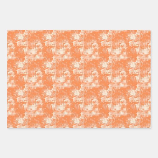 Orange & Creme Abstrakte Farbe Geschenkpapier Set (Vorderseite)