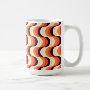 Orange, Creme, Braun Retro Fünfziger Jahre Abstrac Kaffeetasse